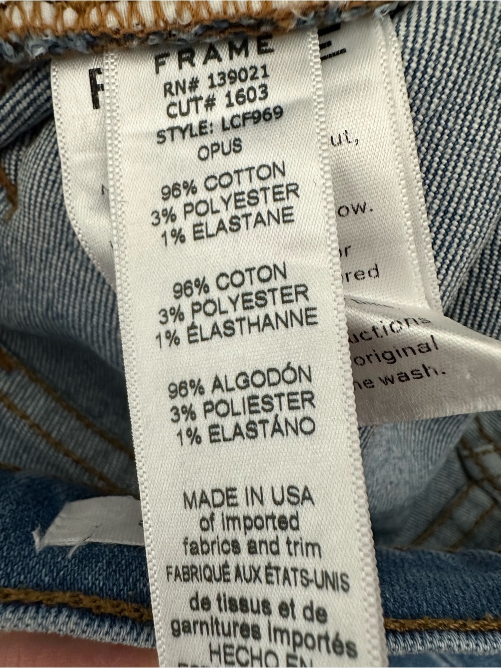 Frame Denim High Waisted Le Crop Flare in Opus Blue Wash Size 27 - Picture 7 of 16